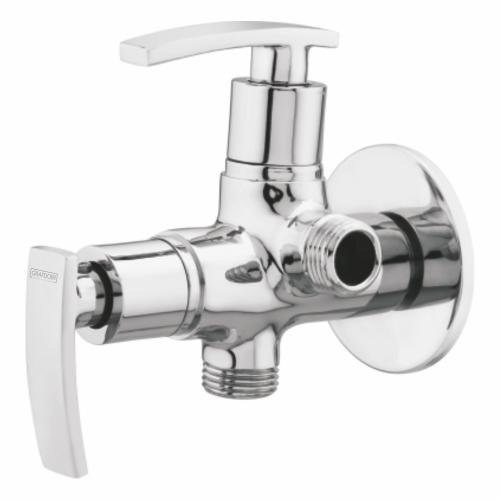 Two Way Angle Cock with Wall Flange Chrome